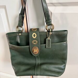 Coach Lily Legacy Turnlock Leather Tote Bag